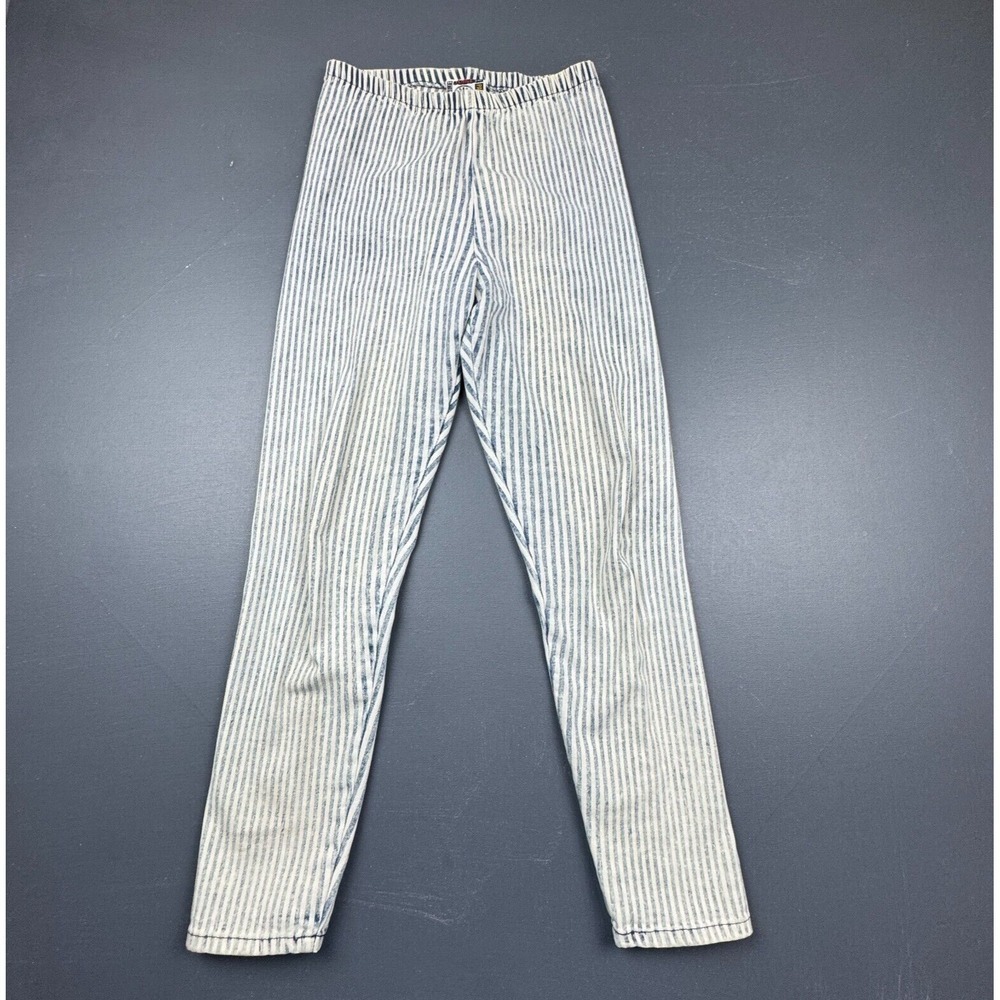 Lorenz Venice Co Women's Small Blue White Striped High Waist Stretch Retro Pants